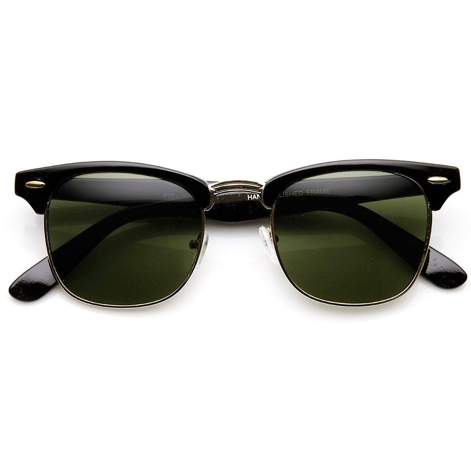 zeroUV Half Frame Semi-Rimless Horn Rimmed Sunglasses