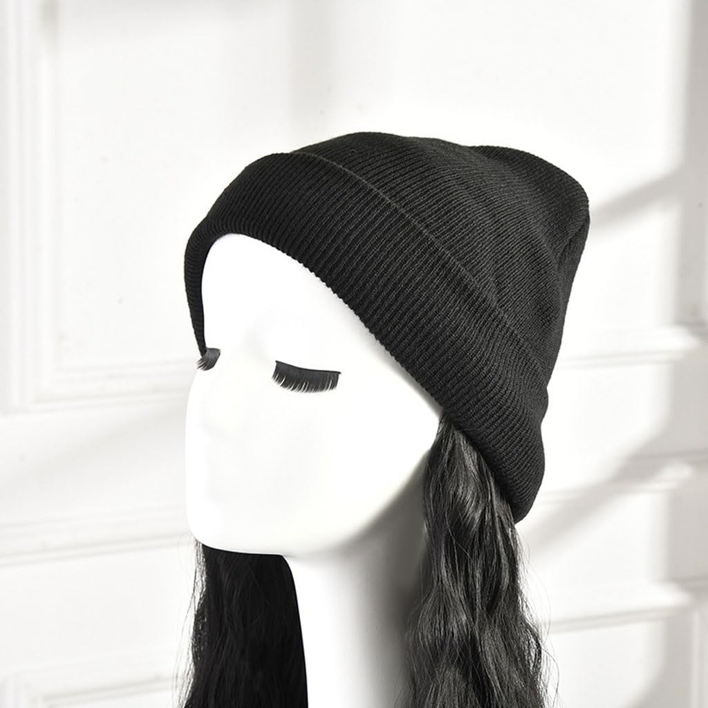 Cap with Hair Extensions for Women Women's Long Hair Wig Caps, Wavy Wig Caps, Casual Wig Caps, Natural And Realistic Wig Caps, Suitable For Daily Theme Parties Hat Wig for Women(Color:04)