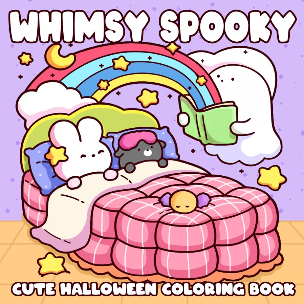 Whimsy Spooky: Cozy Creepy Coloring Pages with Adorable Ghost Friends, Whimsical Critters, Dreamy Magical Moments, and Hygge Fun