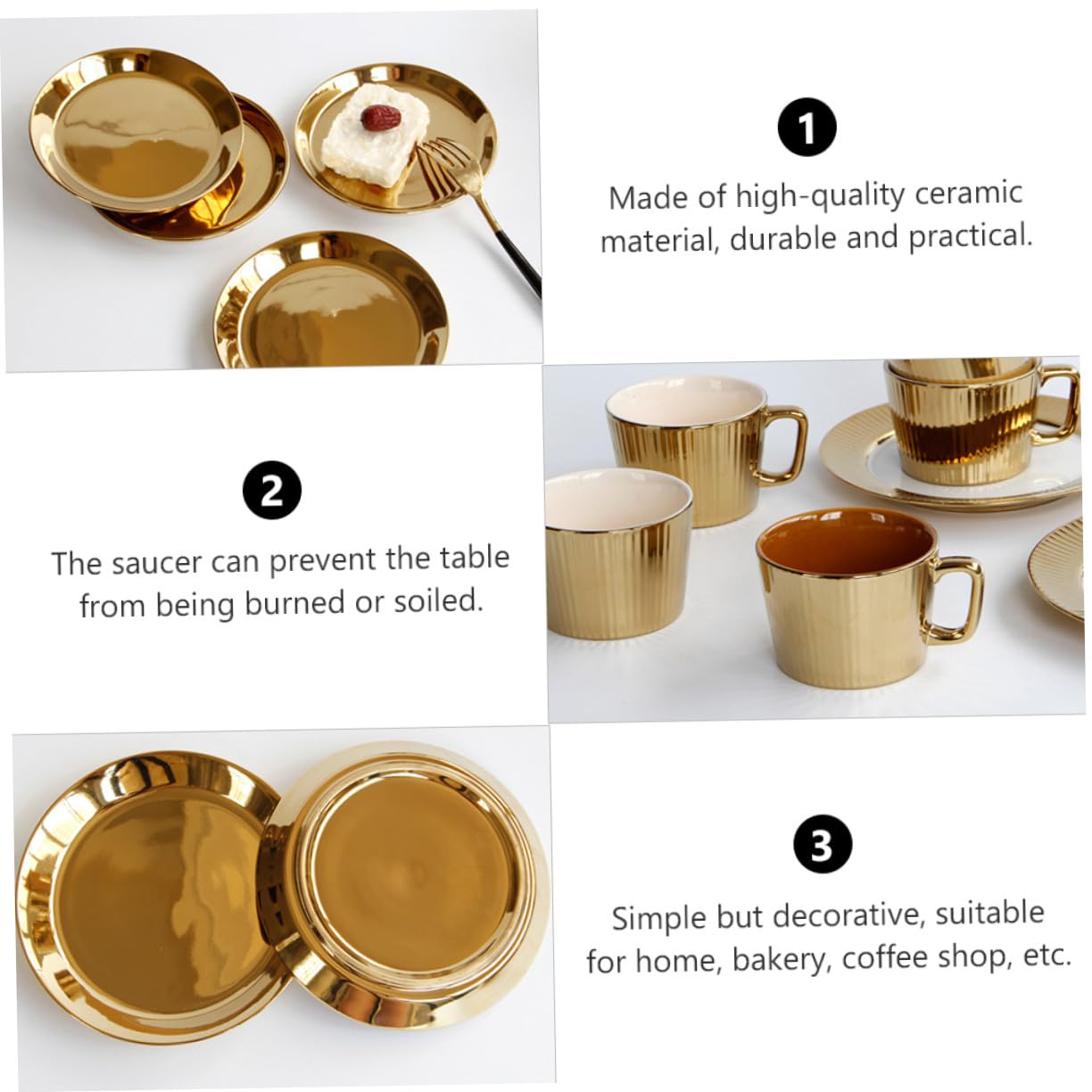 Tasse à Café en Céramique Blanche avec Soucoupe 250ml Élégante pour Maison et Restaurant, Set Pratique et Raffiné pour Boissons Chaudes