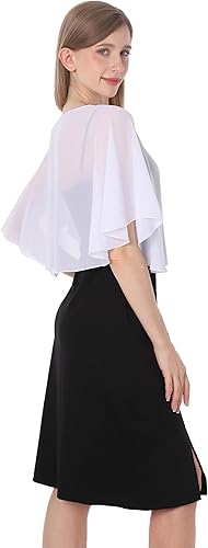 Miniatura 6 de Baoqiya Capelets para mujer, capa de gasa, chales y envolturas suaves, capas de boda de los años 20