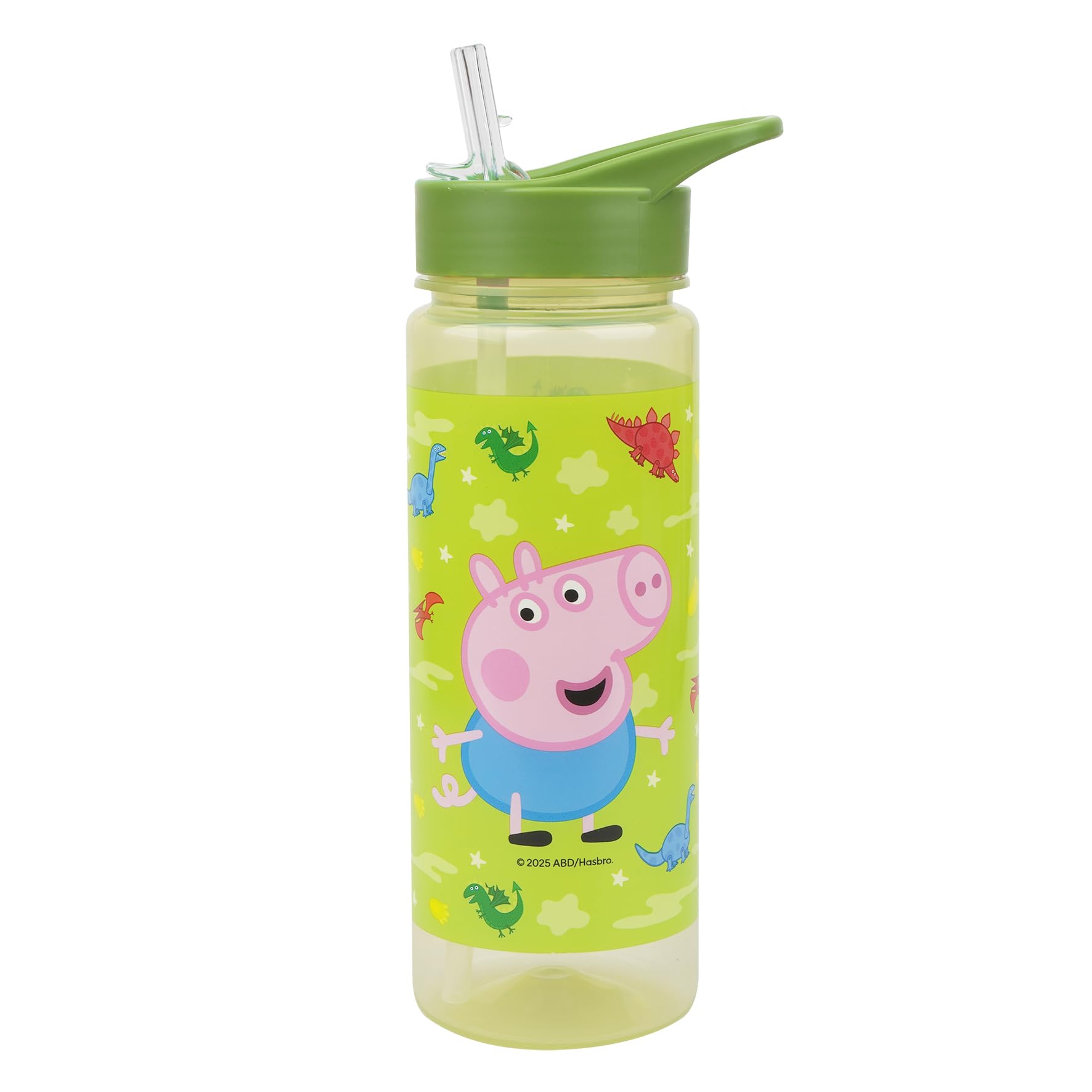 Barbo Toys - George Dino Trinkflasche, Kinder Trinkflasche 3–8 Jahre, spülmaschinengeeignet, leicht und langlebig, Peppa Wutz George Motiv aus Peppa Pig, Maße 6,5x6,5x22cm