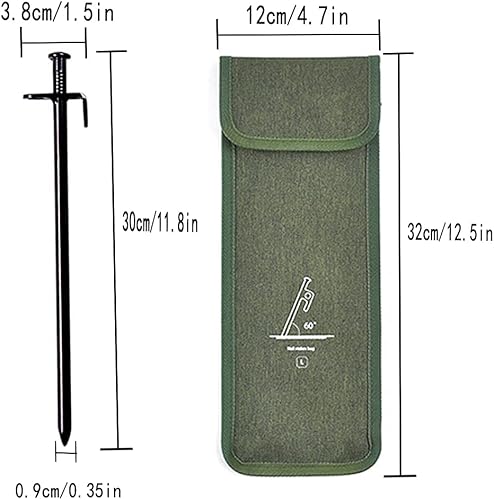 Miniatura 2 de Juego de 8 estacas para tienda de campaña, de acero resistente, de 11.8 pulgadas, para tienda de campaña, multiusos, estacas para acampar con bolsa