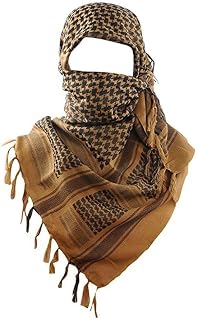 THE ART BOX 100% Cotton Military Mens Scarf Tactical Desert Arab Shemagh Wrap Keffiyeh Afghan Scarf For Men