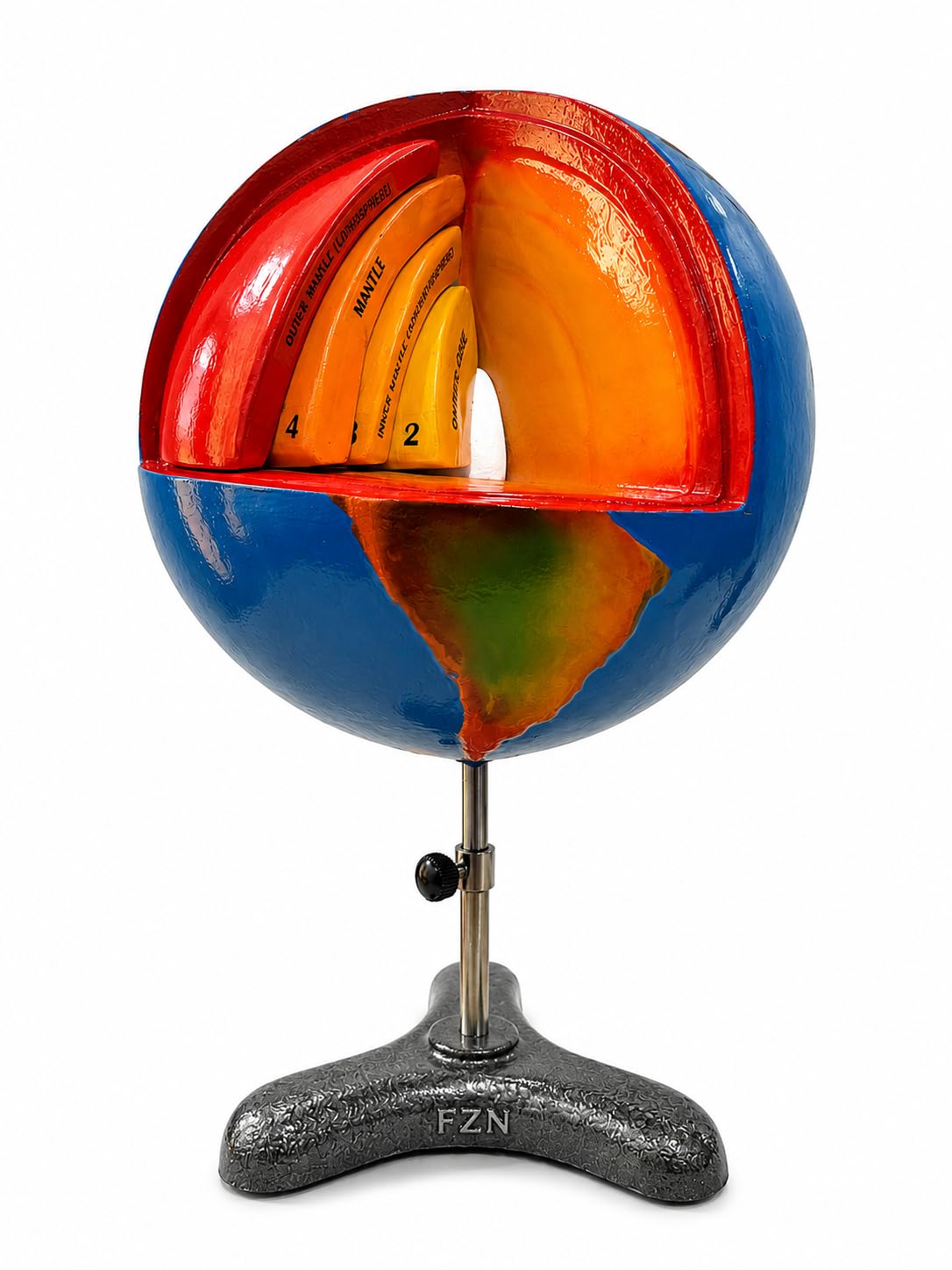 Interior Earth Model | 3D Earth Layers Structure Model For Geography, Geology, Earth Science & Classroom Education | Cutaway Earth Cross Section Teaching Model With Stand|-image-49