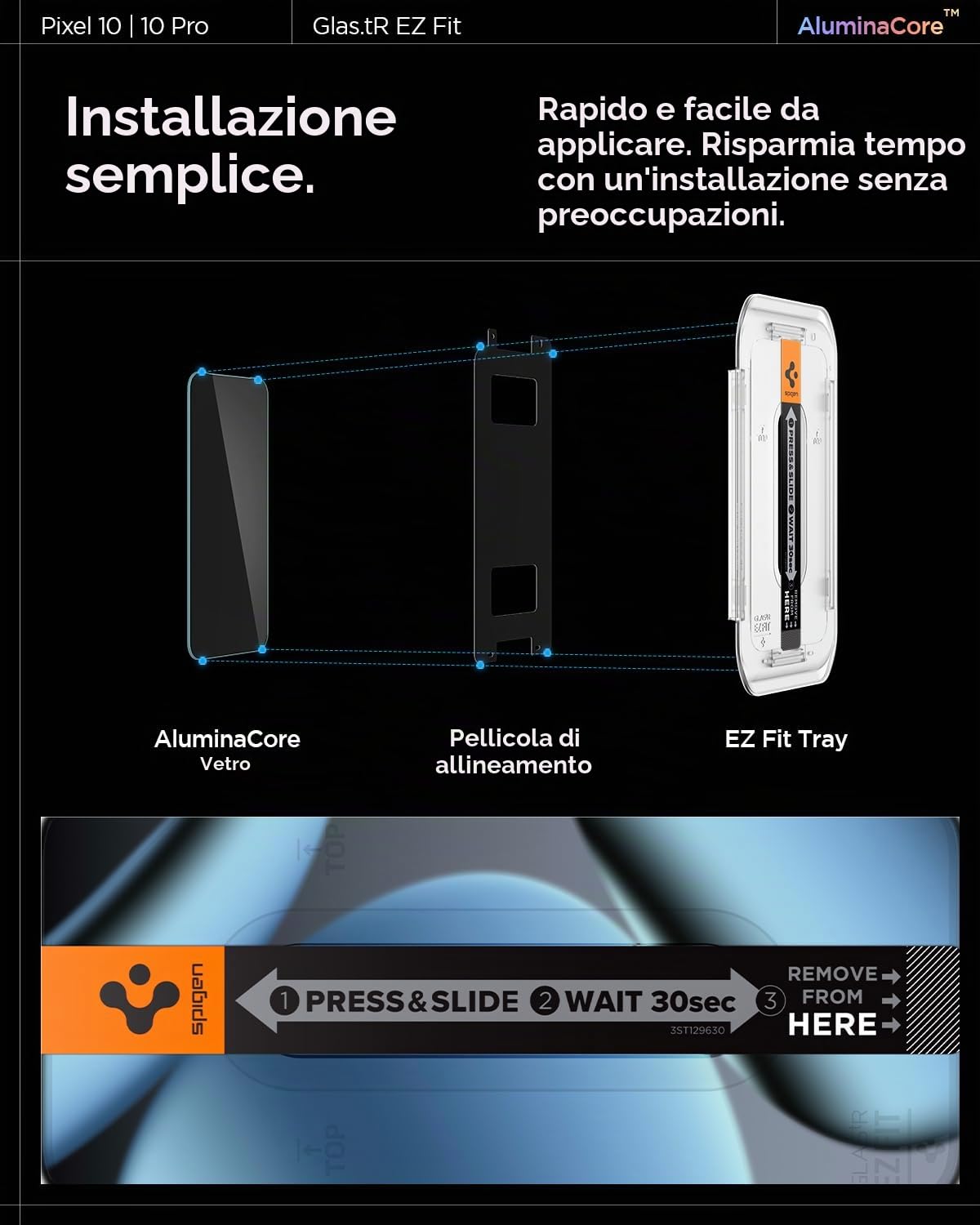 Spigen Glas.tR EZ Fit Vetro Temperato compatibile con Google Pixel 10/9, Pixel 10 Pro/ 9 Pro, 2 Pezzi, Installazione Facile, Cristallino, Durezza 9H Pellicola prottetiva