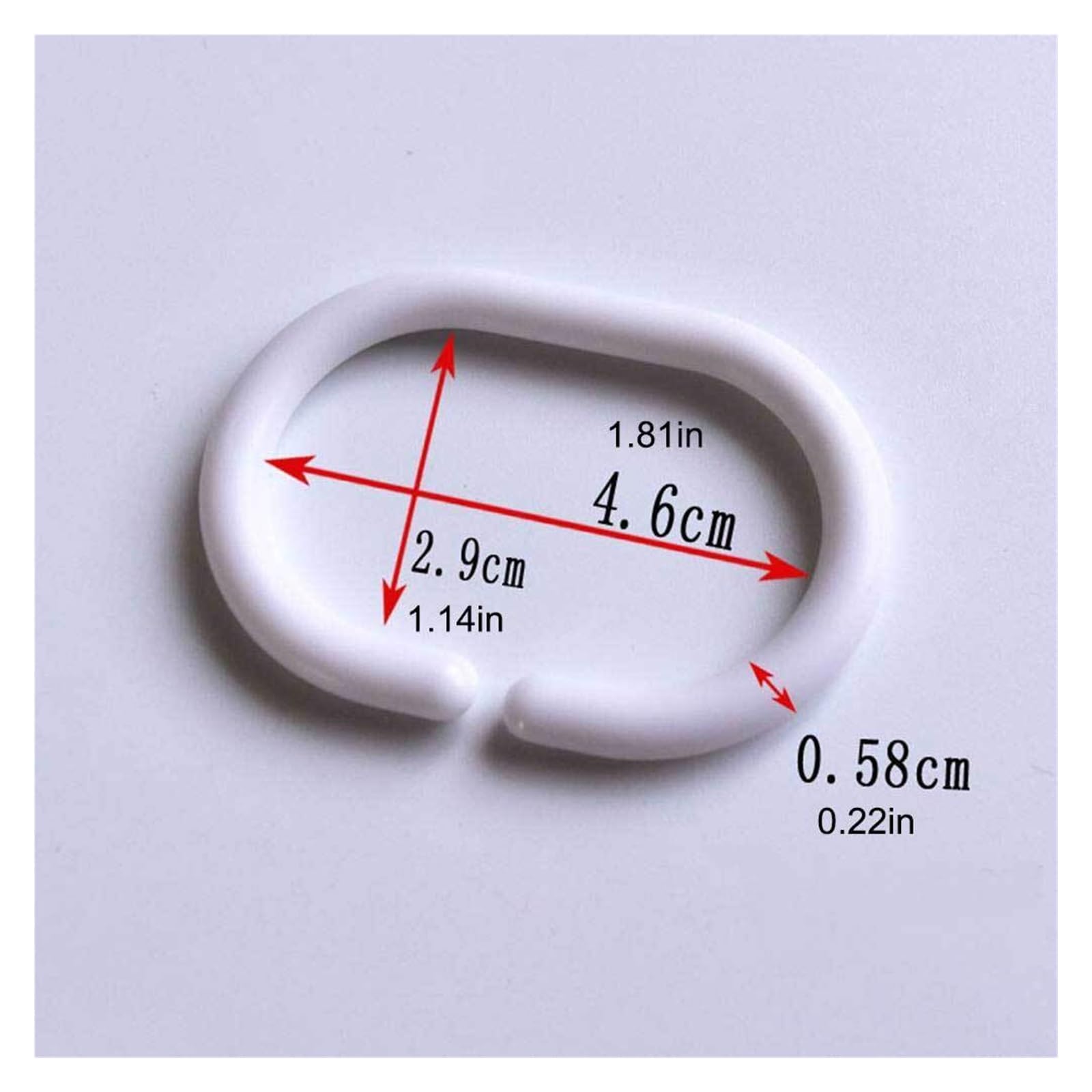 Ganci per tende da doccia 24 pezzi ganci for tenda da doccia, ganci for tenda da bagno, anelli in plastica rimovibili, ricambio for la casa(5set White)