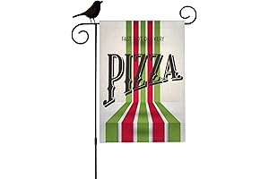 Mugod Retro Pizza Garden Flags 12.5X18 Double Sided