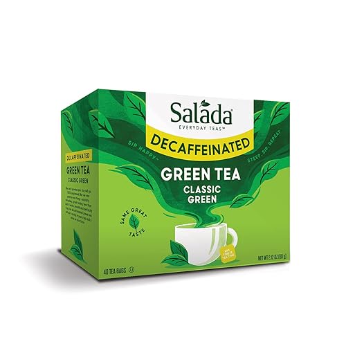 Salada Té verde descafeinado con 40 bolsas de té envueltas individualmente contiene cafeína con sabor caliente rico en antioxidantes, cero calorías