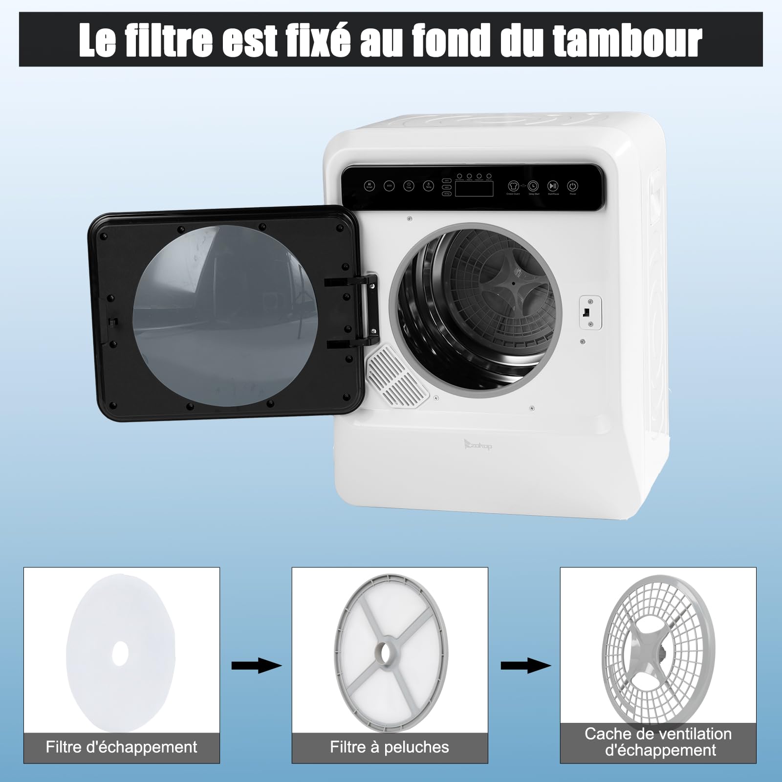 LEADZM Mini Seche Linge Electrique 3 kg (GDZ40-418E)