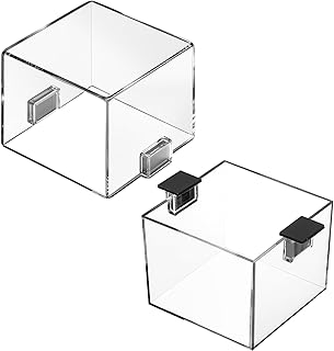 Kathfly 2 Pcs Square Magnetic Push Button Switch Protective Cover with Adhesive Dustproof Waterproof Clear Magnets Switch Cover Guard for Power Emergency Stop Button, 54 x 54 x 42 mm