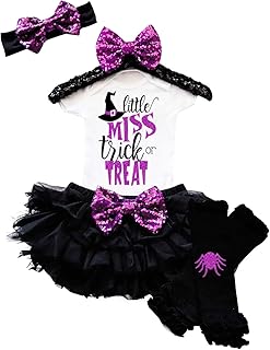 KANGKANG Baby Girl Halloween Costume Tutu Dress Witch Rompers+Leg Warmers+Headband Outfits