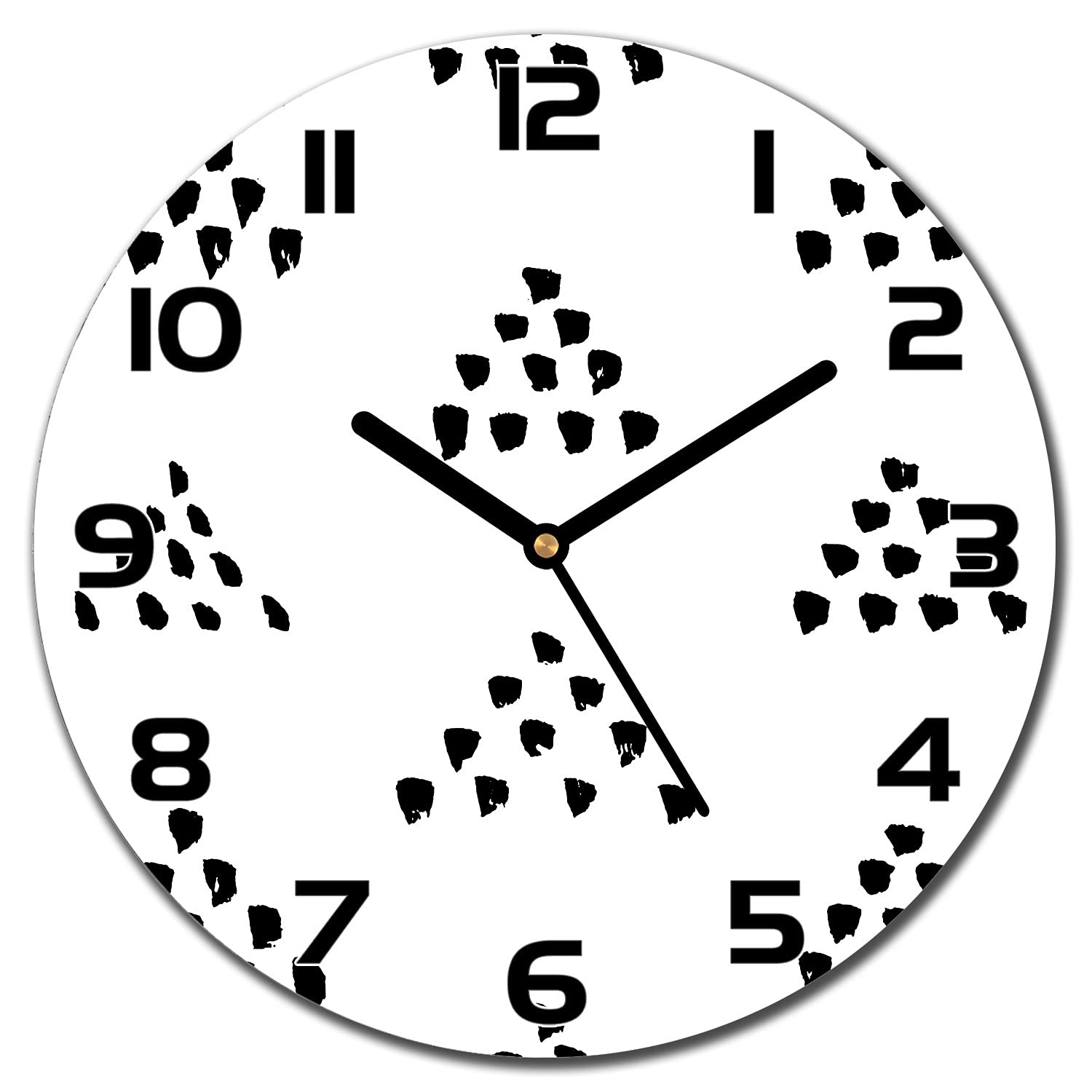 Horloge en verre cuisine salon au design moderne géométrique scandinave 30 cm