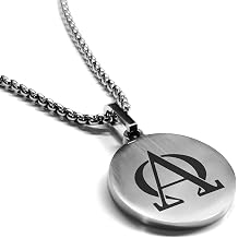 Stainless Steel Religious Symbol Round Medallion Pendant Necklace