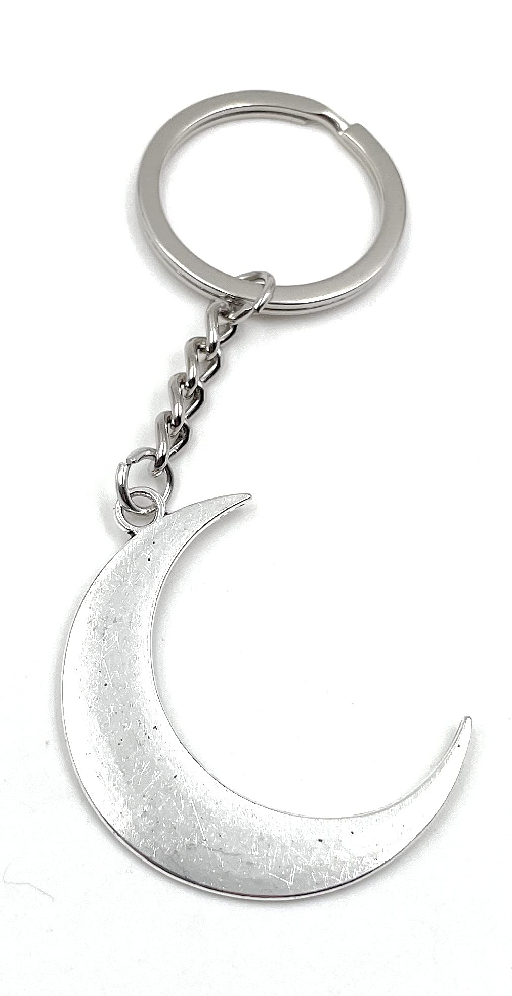 Onwomania Verschieden Keychain Moon Crescent Night Sky Silver Charm Chain Key Ring