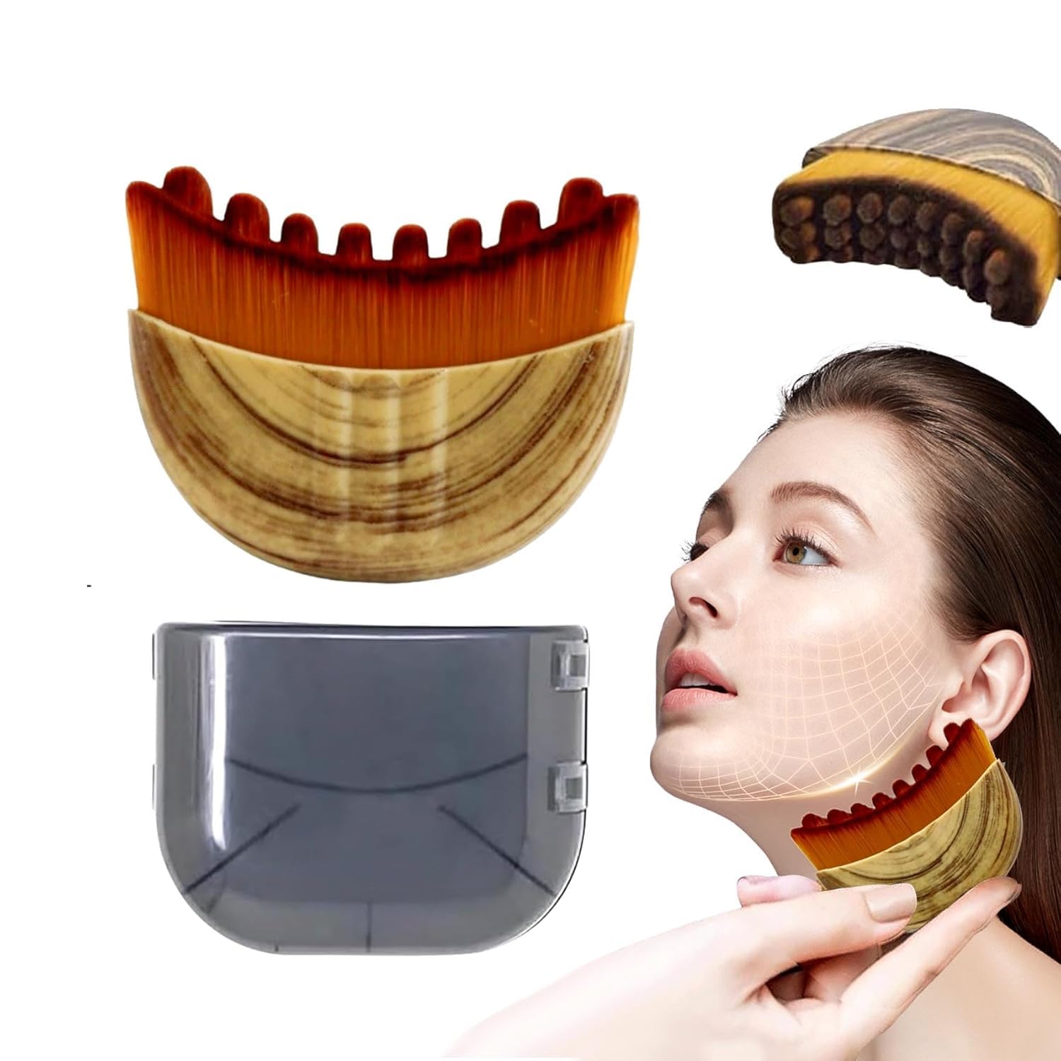 New Lymphatic Contour Face Brush, Contour Face Brush for Lymphatic Drainage, Ergonomically Designed to Fit The Skin Precisely