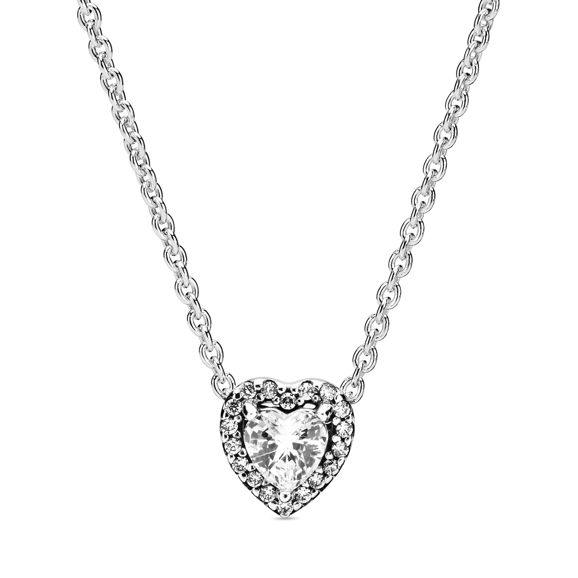 PANDORA Halskette 398425C01-45 Sterling Silber Frauen Herz in Relief