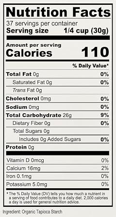 Anthony's Organic Tapioca Flour Starch, 2.5 lb, Gluten Free, Non GMO