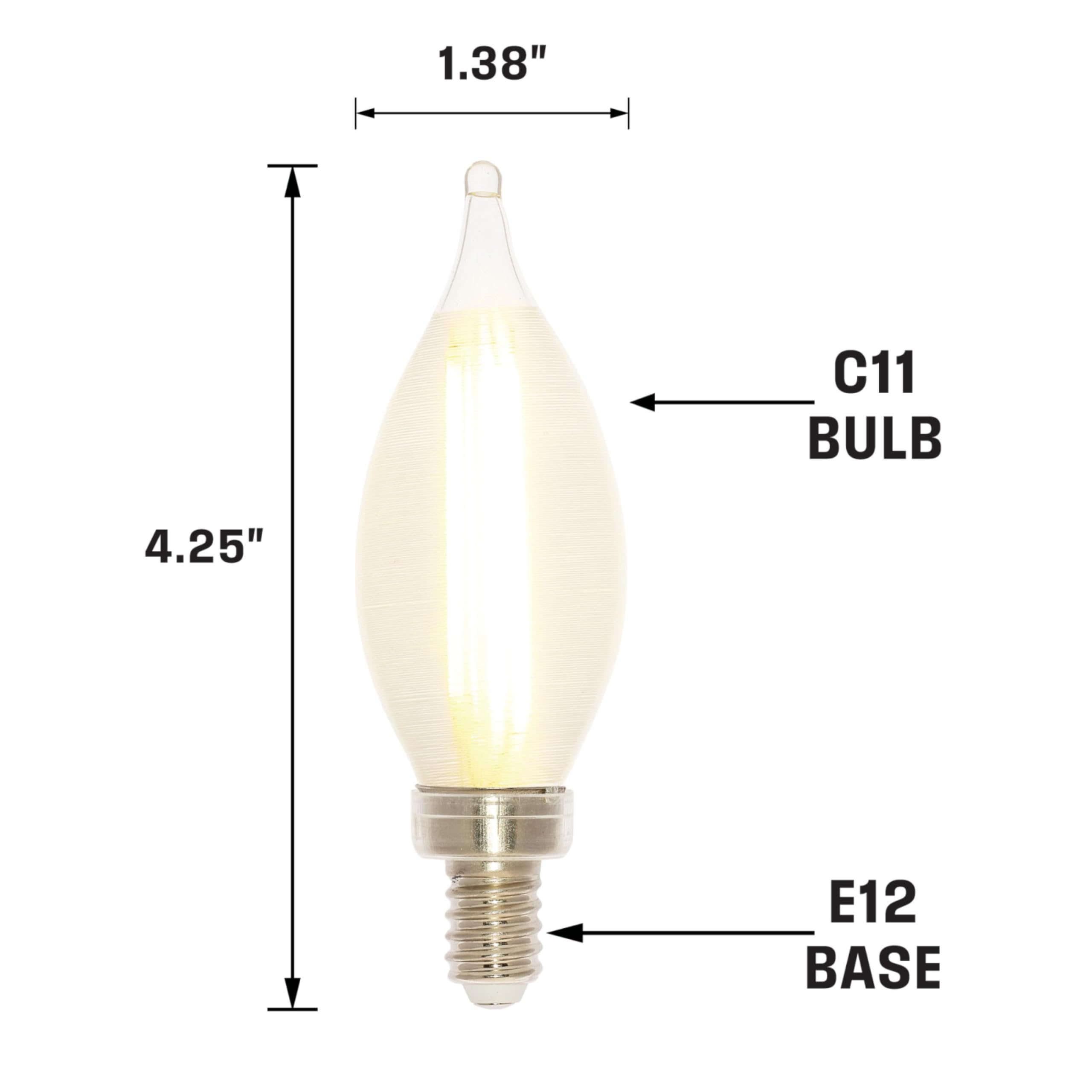 Westinghouse 5275000 4 5 Watt 60 Watt Equivalent Glowescent C11 Dimmable Clear Spun-Satin LED Light Bulb Candelabra Base — view 4