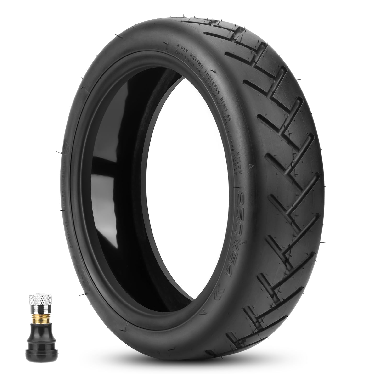 250 x 54 Self-Repairing Tyre Compatible with Xiaomi 4 E-Scooter | 10 Inch E Scooter Tubeless Tyre with 26 mm Valve, Puncture Resistance & Weight Reduction, Wear-Resistant & Non-Slip, 1PCS-image-3
