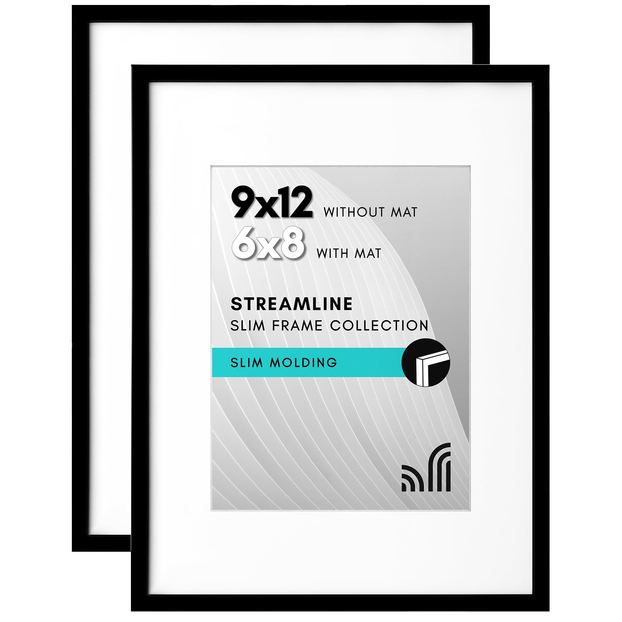 Americanflat Cornice Da Tavolo E Parete 10x15 Cm | Vetro Infrangibile E Design Sottile | Collezione Streamline, Colore Nero - 4