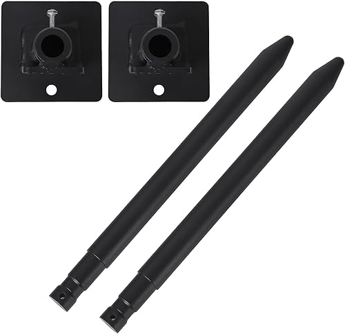 Miniatura 5 de GAOMON Accesorio de lanza de bala de heno estabilizador de 17 pulgadas, par de púas de pacas de fijación rápida con mangas, horquillas de pacas de