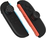 PlayVital Quantum Pro Poignées pour commutateur Nintendo 2, Ergonomique FPS Couverture de bonnets pour Joycon 2 - avec 3 Convex en hauteur et concave - Grain de diamant & Crack Bomb Design (Crack Bombe Design) Noir (10-Pack)