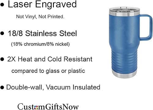 Miniatura 3 de Vaso de acero inoxidable con aislamiento al vacío de 20 onzas personalizable con grabado láser de doble pared, taza de viaje con cierre de café,