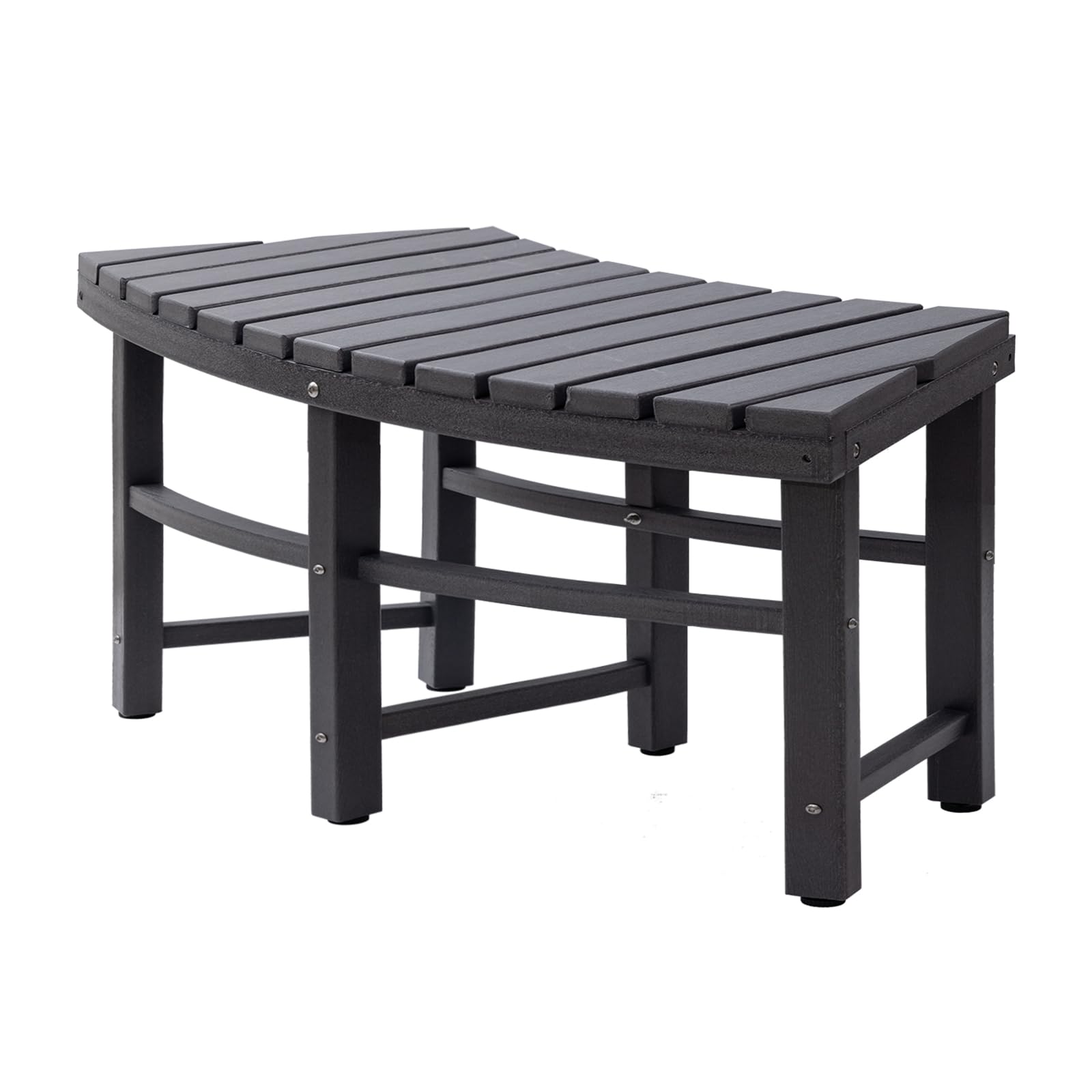 Hot Tub Table for Outside 26" H, HDPE Spa Surround Bench, Weather Resistant Waterproof Outdoor Curved Pool Bench, Grey