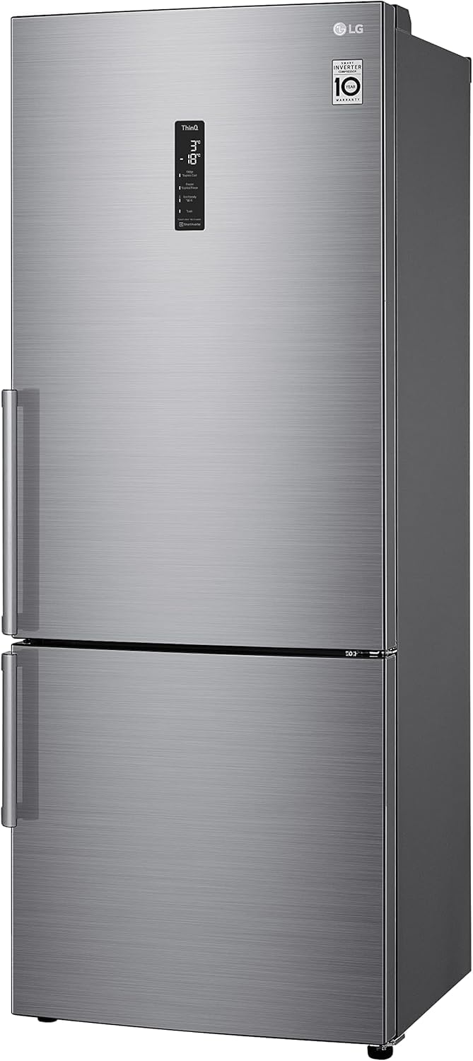 LG GBB567PZCMB Frigorifero Combinato Total No Frost, 462L, Larghezza 70cm, Wi-Fi, Door & Linear Cooling, Cassetto Fresh Balancer, Display Esterno, Compressore Smart Inverter, Inox