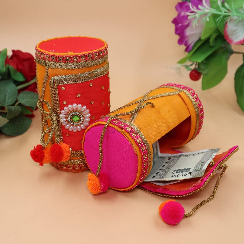 Jaipur Ace Decorative Cash Box, Shagun, Gift, Jewellery, Bangel, Money, Envelop Wedding Gift Assorted Color (Pack Of 2) - Wood