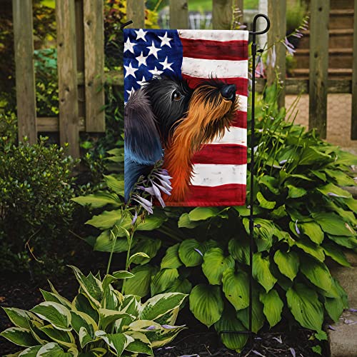 German Wirehaired Pointer American Flag drapeau extérieur double face résistant aux UV - 3