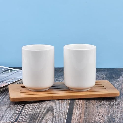 Miniatura 9 de RabyLeo Taza recta de cerámica sin mango de color puro Taza de agua Taza de hotel Hotel Taza de cepillo de dientes Taza de enjuague bucal Taza de té