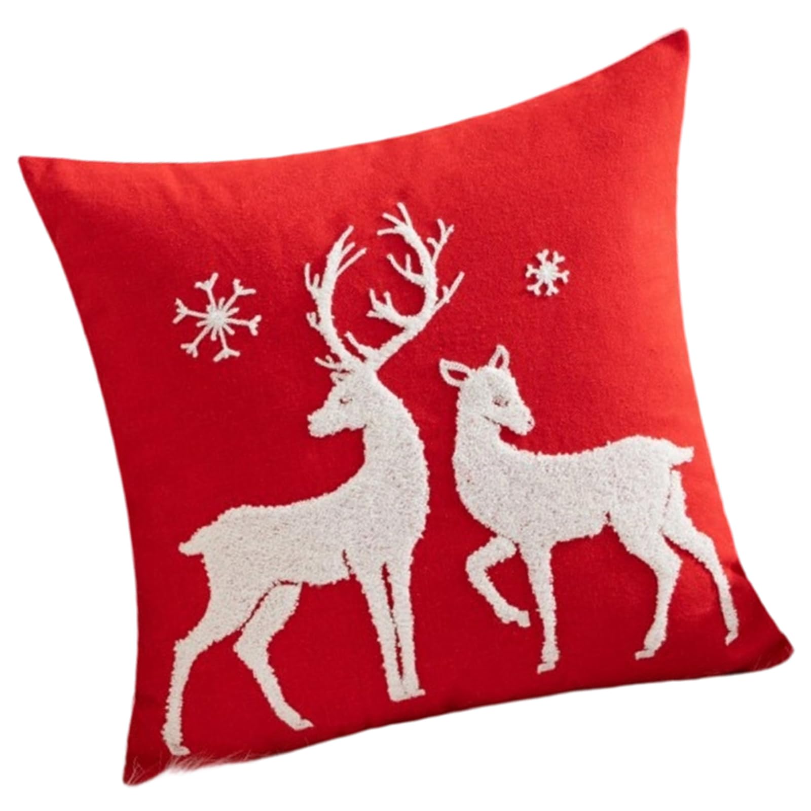 Kalttoy Holiday Embroidered Santa Pillow Cover Canvas Christmas Decor Zippered Cushion Case Festive Home Throw Accent Christmas Santa Pillow Cover
