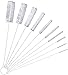 Brosse de Nettoyage,12 Pack Goupillon pour Cuisine Bouilloire Théière Spou Buse De Pistolet Tube Voiture Clavier Nylon 10 Blanc 200mm
