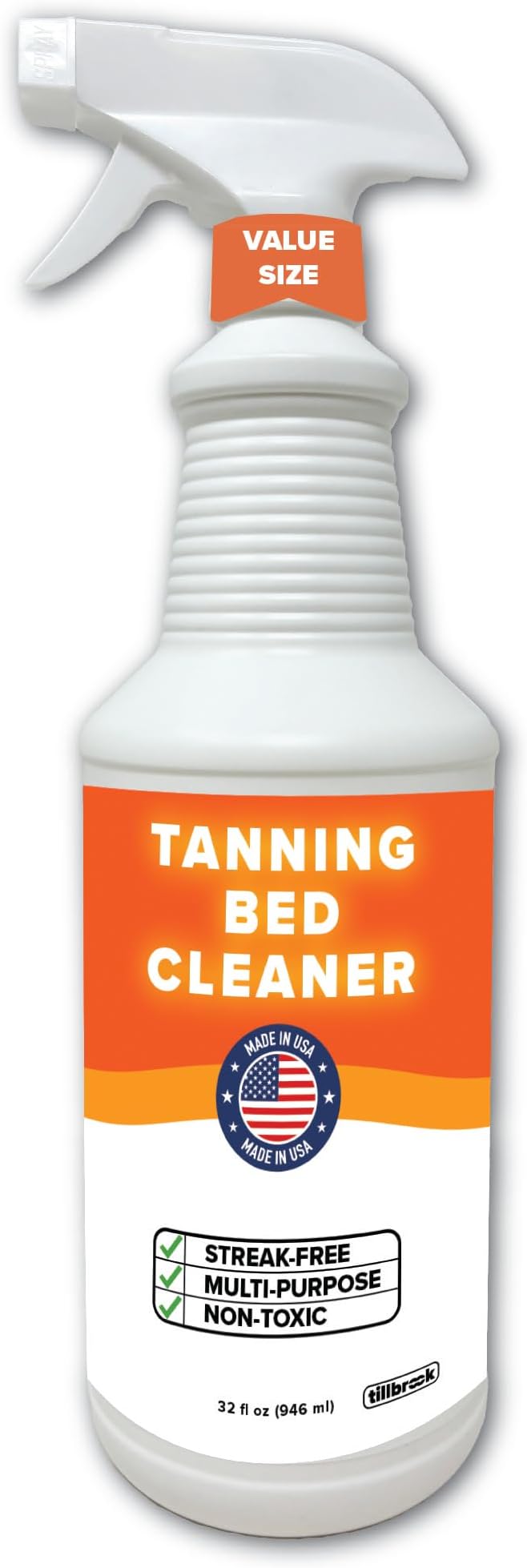 32 oz Tanning Bed Cleaner Streak-Free, Universal Cleaning Spray for Non-Porous Surfaces and Acrylic – Covers 500 sq ft – Safe & Non-Toxic