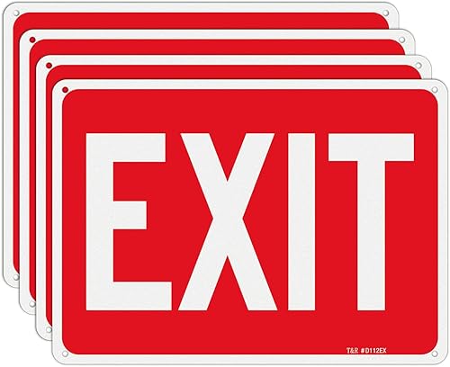 Miniatura 9 de T&R Señal de salida grande, paquete de 4, 14 x 10 pulgadas, libre de óxido, aluminio 040 reflectante, protección UV, impermeable y resistente a