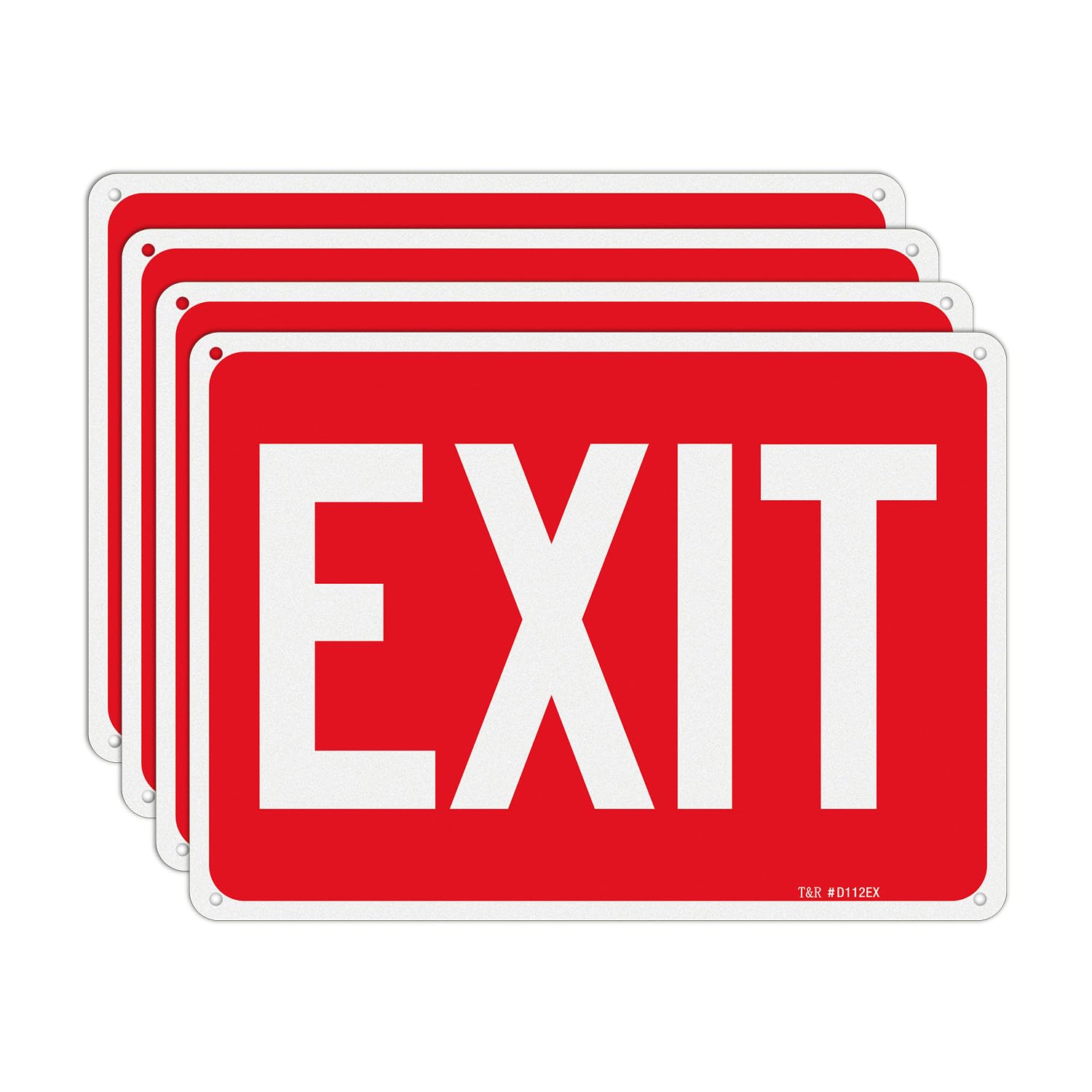 T&R Exit Sign - 2 Pack - 10 x 7 Inches Rust Free .040 Aluminum Reflective - UV Protected, Waterproof, Weatherproof and Fade Resistant - 4 Pre-drilled Holes — Amazon image 9