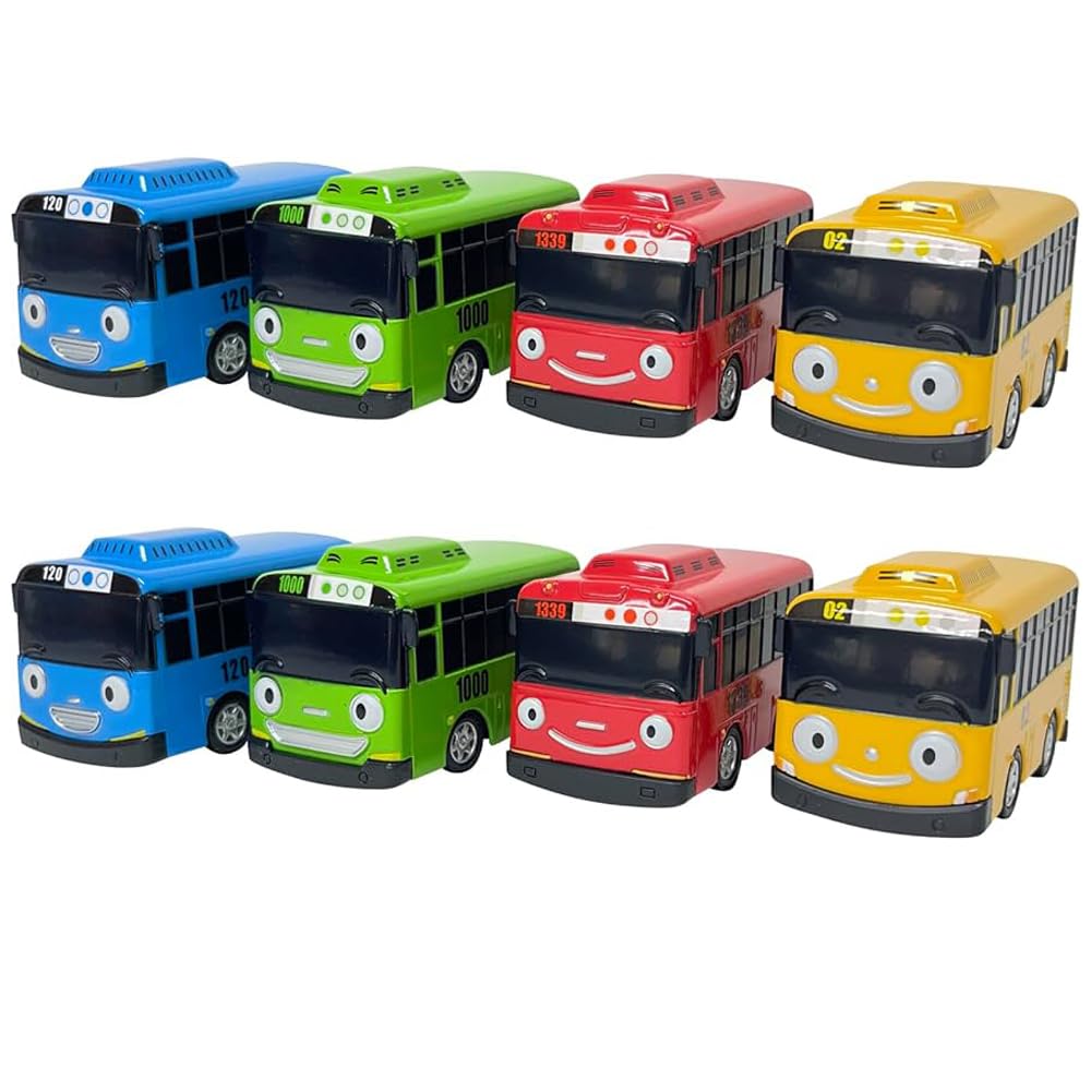 Tayo the Little Bus 120 4 Metal Vehicles Set, Pull Back Mini Cars
