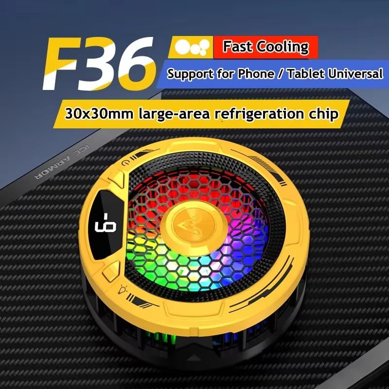 Image of BKN Fast Ultra Cooling Mobile AC Fan Magnetic Radiator | Mobile Cooler USB Powered Fan Cooling Radiator Game Cooler -3 degree for Mobile Phone Gaming, Live Streaming (F36 fan)