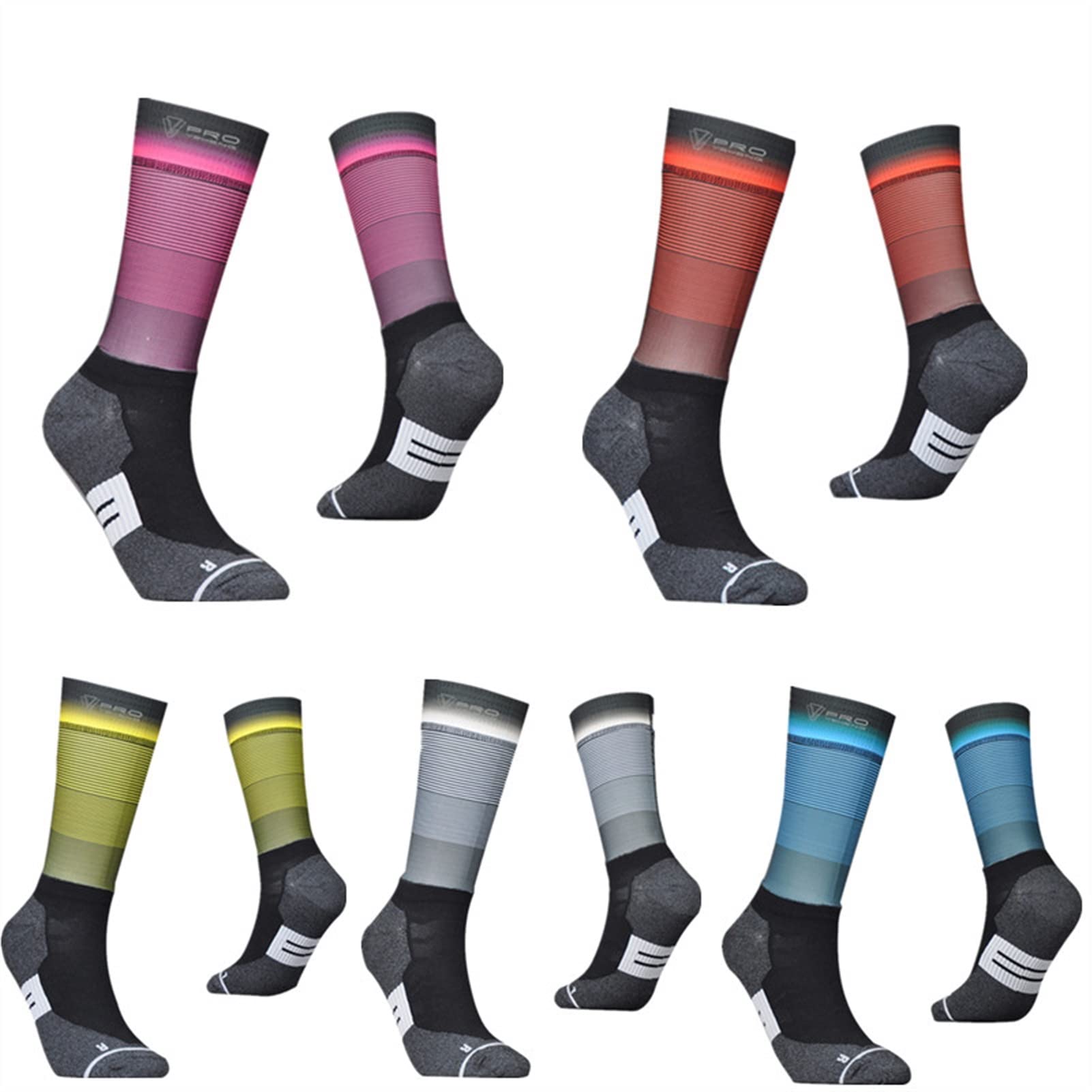 Calcetines deportivos calcetines de ciclismo hombres mujeres calcetines de bicicleta calcetines de baloncesto calcetines de carreras de calcetines de la calle patinaje de rodillo de moda calcetines de