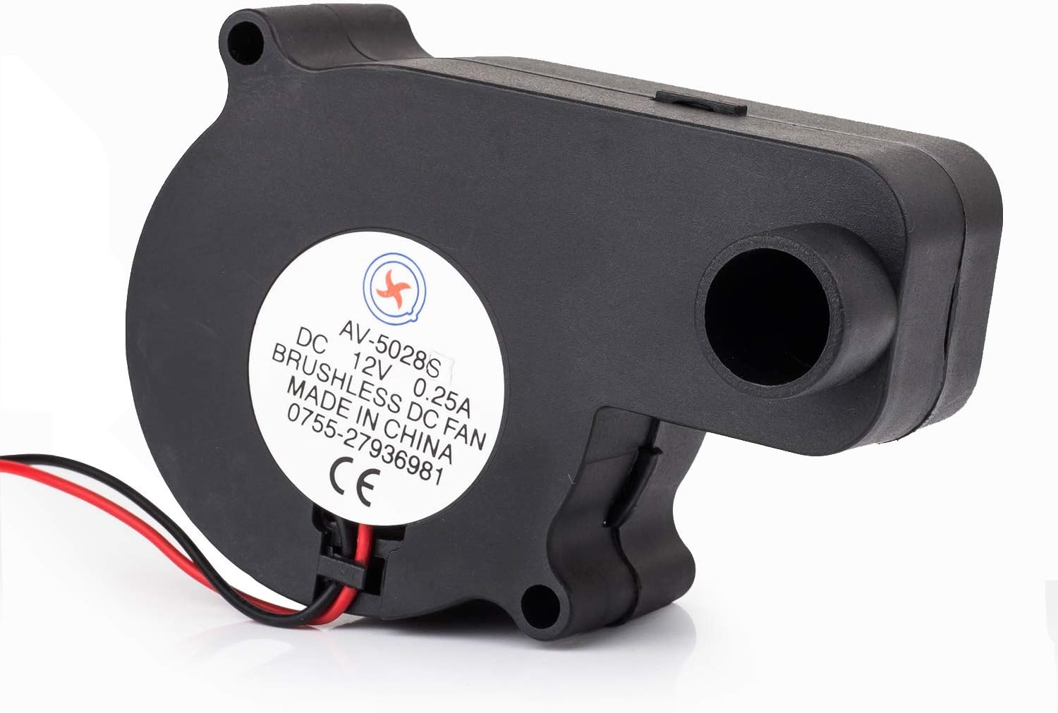 Computer Cooling Fan, DIYhz 85mmx 55mm x 28mm Dual Ball Bearing Brushless Turbo Blower Cooling Fan with 2 Wires for Computer Cases and CPU Coolers DC 12V 0.25A 1pcs