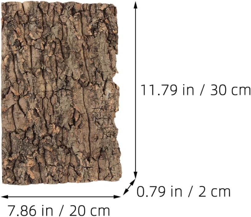 Kisangel Climb The Bark Reptile Terrarium Bark Decor Natural Tree Background 11.81X7.87X0.78 Inch Reusable Terrarium Accessory for Gecko Lizard Spider Tank