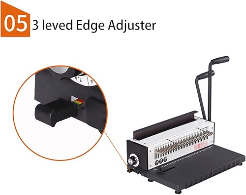 Miniatura 5 de Focket Máquina de encuadernación de bobina, resistente 34 agujeros máx. 3:1 paso manual de perforación en espiral, 18 hojas de perforación máxima,