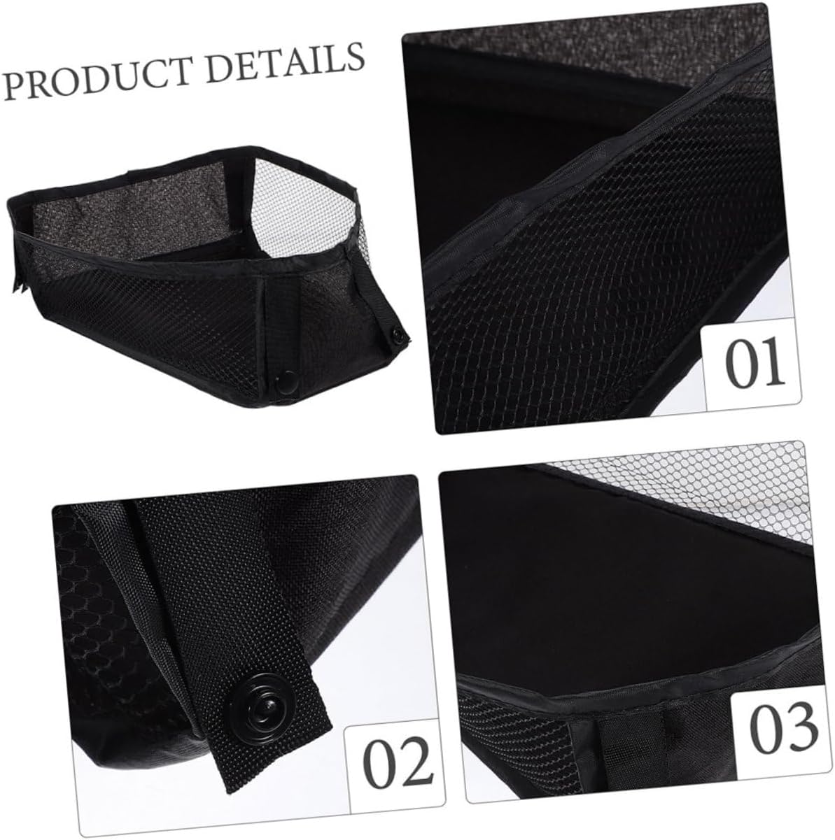 2pcs Stroller Organizer Mesh Storage Bags with Rigid Frame, Diaper Bag Tote and Stroller Bottom Basket for Wagon Accessories and Snack Storage