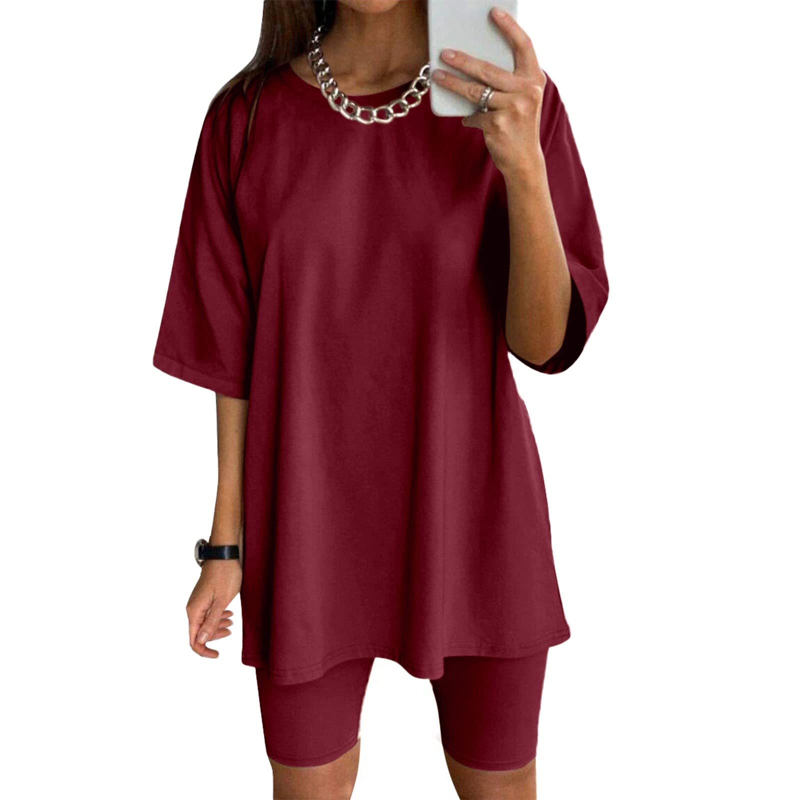 Zweiteilige Outfits für Damen, Kurzarm-Oberteile, kurze Hosen, Laufen, Yoga, Sport-Sets