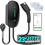 Level 2 EV Charger 40Amp 240V Home EV Wall Charger, NEMA 14-50 Plug, Fast Car Charging Station J1772 23ft Cable, Smart Electric Vehicle Charging Stations