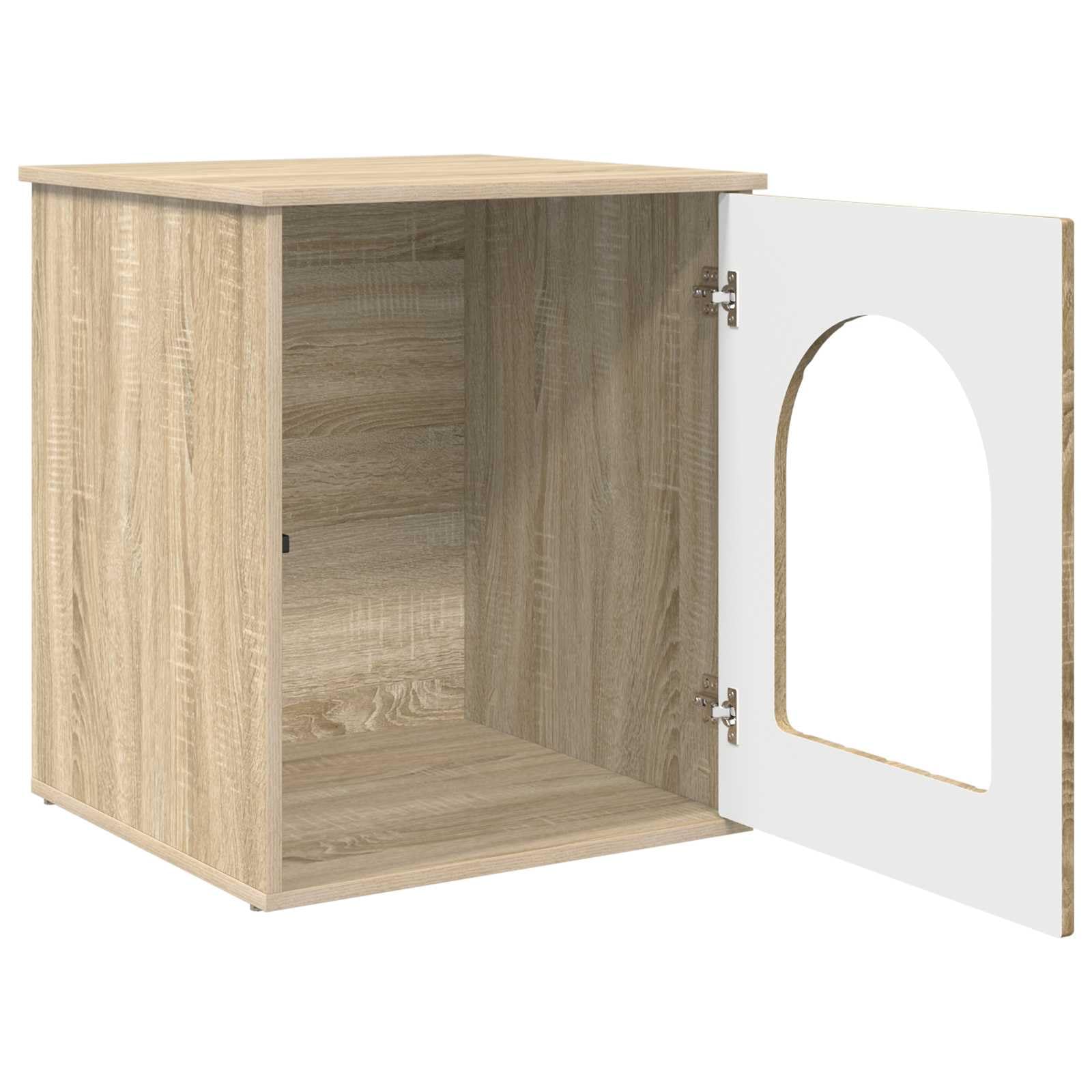 Katzenhaus Sonoma 53 x 52 x 62 cm Holzwerkstoff Katzenhöhle | Modernes Katzenhaus für das Wohnzimmer. Stabiler Rückzugsort aus Holzwerkstoff mit bis zu 60 kg Tragkraft.