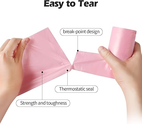 Miniatura 4 de Bolsas de basura portátiles de 2 a 4 galones, 60 bolsas de basura pequeñas portátiles gruesas para oficina, cocina, dormitorio, bolsas de basura