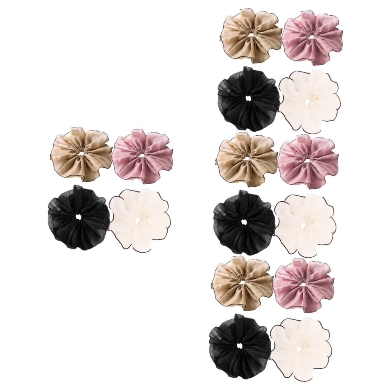MAGICLULU 16piezas Scrunchies De Pelo Elásticos Para Mujer y Niñas Accesorios De Cabello Colores Neutros